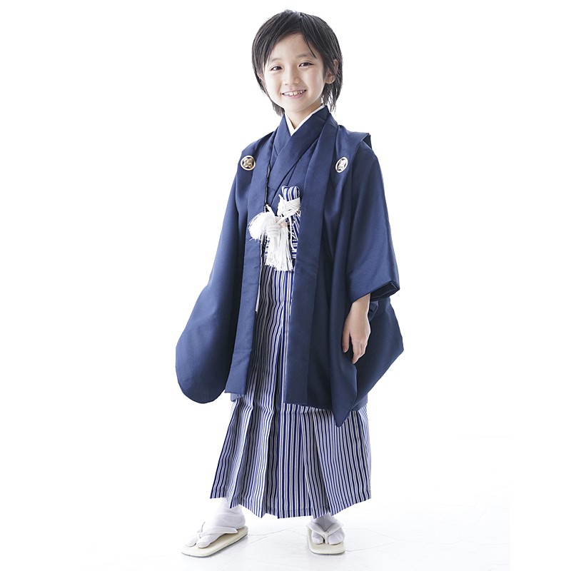 七五三 男の子 3歳 5歳 着物 フルセット 袴 無地 シンプル 紋付袴 羽織 
