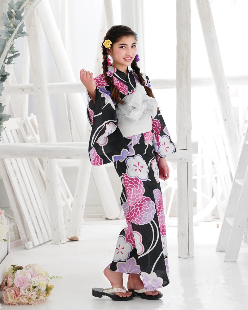 京都瑠璃雛菊 浴衣 セット レディース ジュニア 浴衣セット 2点