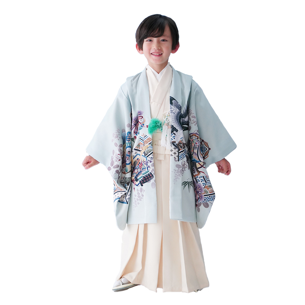 七五三 男の子 着物 5歳 鷹 羽織袴セット はかま フルセット 販売 袴が簡単に着れるアジャスター...