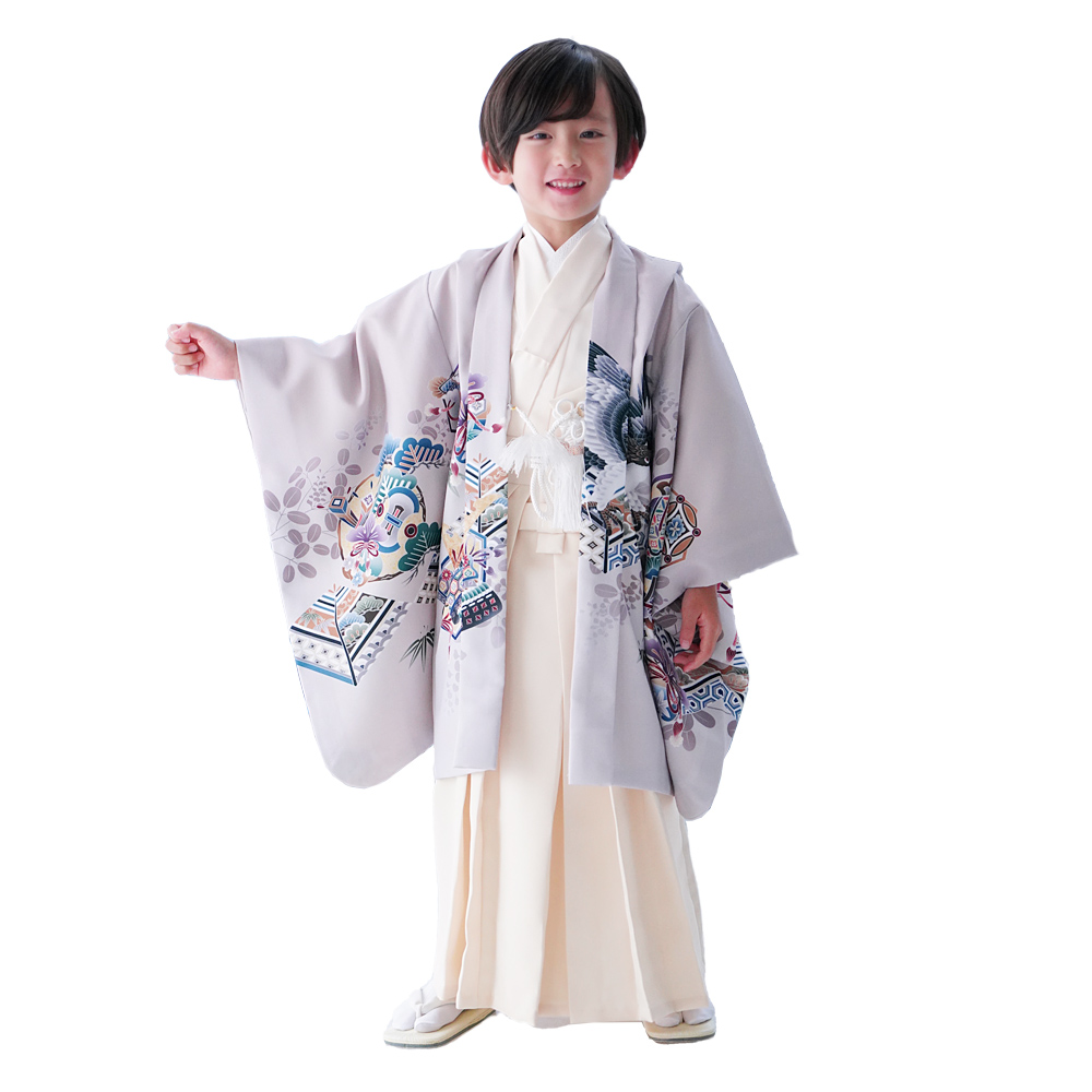 七五三 男の子 着物 5歳 鷹 羽織袴セット はかま フルセット 販売 袴が簡単に着れるアジャスター...