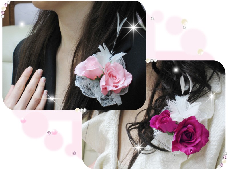 ブローチ　ママ着用画像