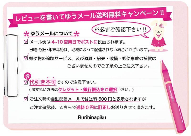 レビューを書いて　ゆうメール　送料無料