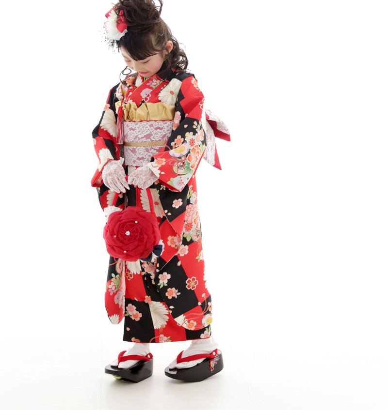 京都瑠璃雛菊 七五三 着物 7歳 購入 レトロ 古典 お祝い着 女の子