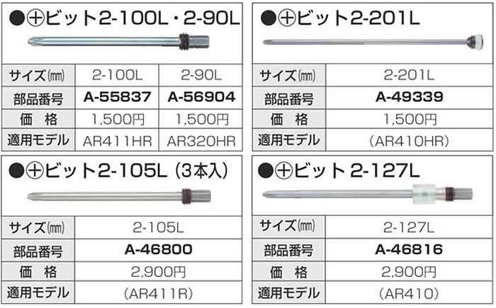 マキタ ＋ビット ２−１０５Ｌ （３本入） Ａ−４６８００ : a-46800