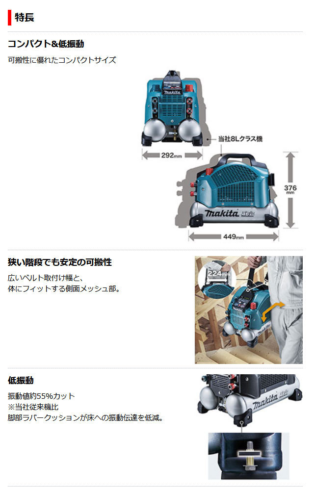 マキタ エアコンプレッサ AC462XS タンク容量7L 高圧/一般対応 ヤマムラ本店 - 通販 - PayPayモール