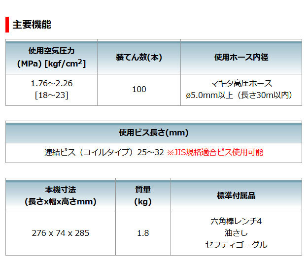 マキタ 高圧エアビス打機 AR320HR 32mm : ar320hr : ツールズ匠 - 通販