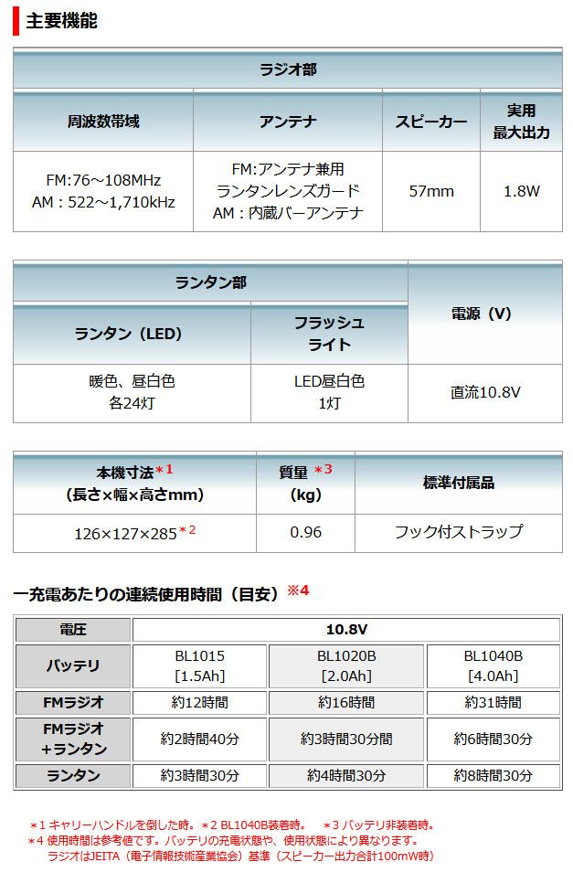 ハンドル マキタ 充電式ランタン付ラジオ MR053 10.8V 本体のみ(バッテリ・充電器別売) ヤマムラ本店 - 通販 - PayPayモール  フラッシュ - shineray.com.br