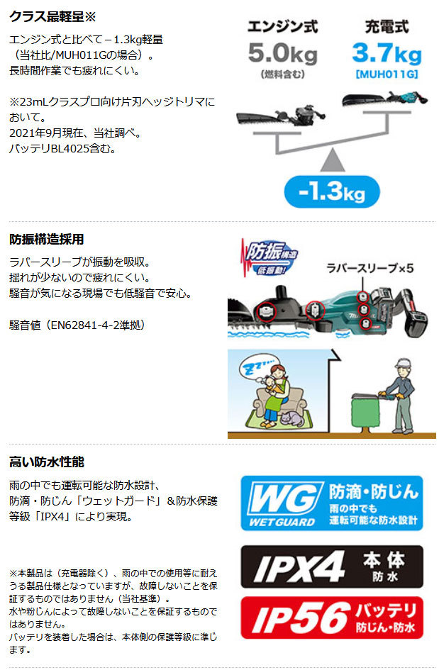 マキタ 充電式ヘッジトリマ MUH012GRDX 刃物長850mm 片刃式 40Vmax 2.5