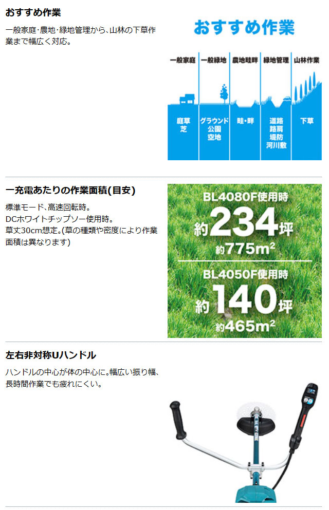 マキタ 充電式草刈機 40Vmax 本体のみ(バッテリ・充電器別売) MUR013GZ