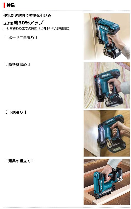 待望☆】 DAISHIN工具箱マキタ makita 10ミリ充電式タッカ ST121DRG