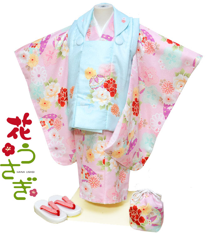 七五三　三歳　ポンポネット　被布セット　美品 七五三 着物 3歳 購入 フルセット レトロ ブランド 被布セット