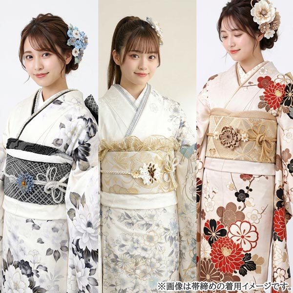 帯締め ◆新品◆ つまみ細工飾り付き 正絹 振袖 ブルー/ピンク 新品 振袖用帯締め つまみ細工の花 ピンク - からん::アンティーク着物