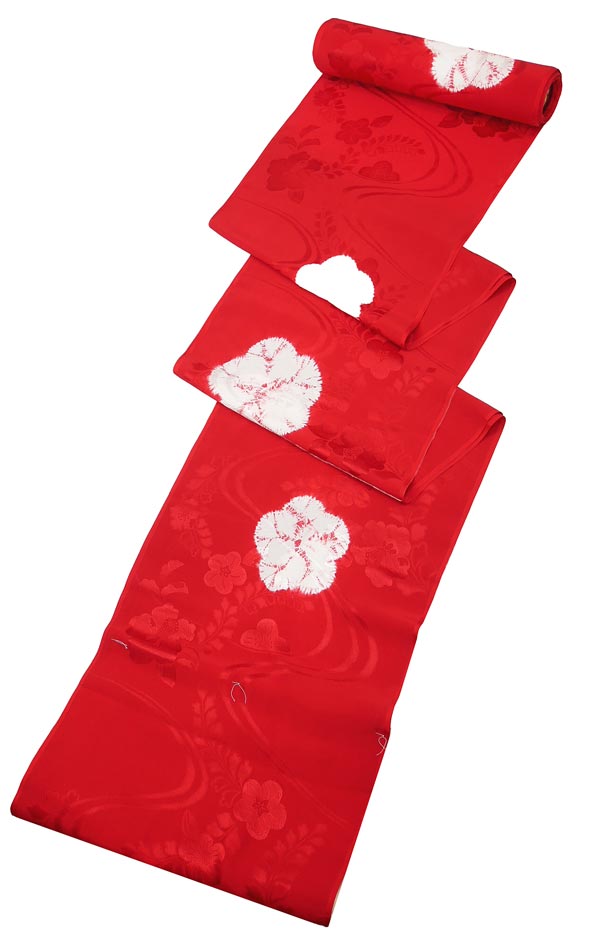 正絹絞り長襦袢 振袖用 赤色 扇面柄 j-135 送料無料 : 京都うさぎ堂