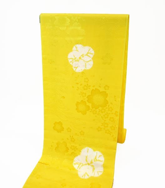 正絹 絞り 反物 振袖 長襦袢 送料無料 手絞り 梅 未仕立て 新品 黄色