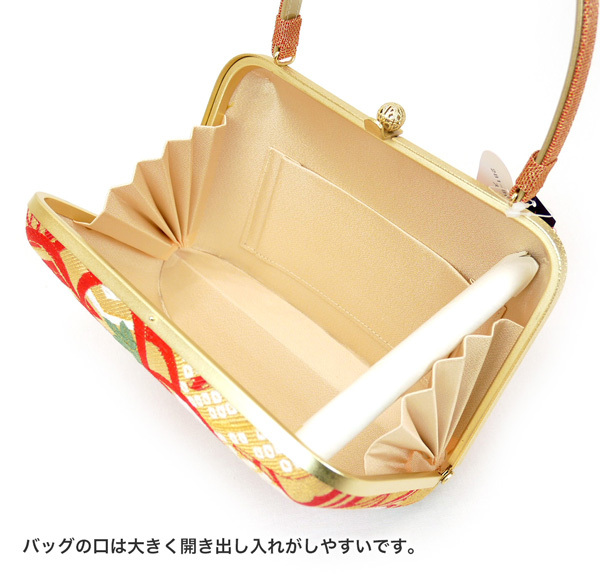 LLサイズ 振袖 厚底 草履バッグセット zb-013 西陣織 日本製 赤 レッド