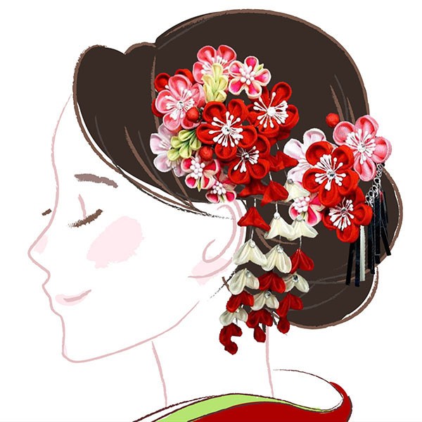 【Ai】flua 花びらかんざし 【2点セット】 かんざし 桃の花 2way 髪飾り かんざし miyabiko 通販 5396742