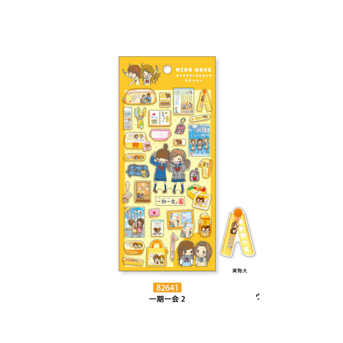キャラクターシール ステッカー 30点セット mind wave キャラクターミニチュアステッカー 単品販売 一期一会