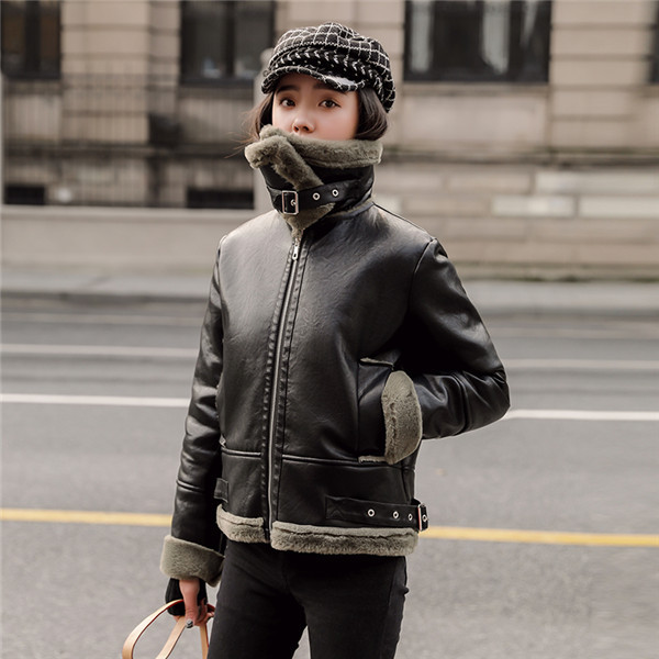 ライダース アウター レディース PU 裏ボア 革ジャン レザー ボア