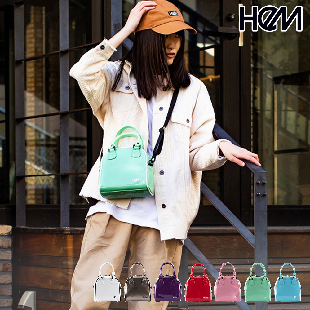 HeM（ヘム） ショルダーバッグ ボストンバッグ 2way エナメル