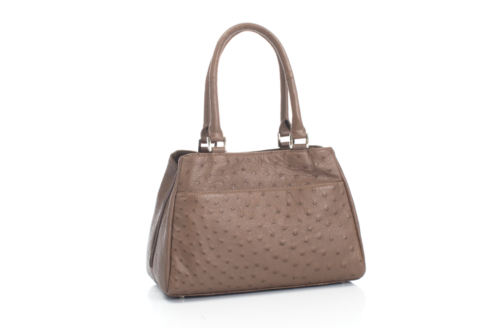 美品 オーストリッチ OSTRICH バッグ ショルダーバッグ ハンドバッグ ターンロック ゴールド金具 エキゾチックレザー カバン レディース ブラック オーストリッチレザー OSTRICH LEATHER ターンロック/ハンドバッグ
