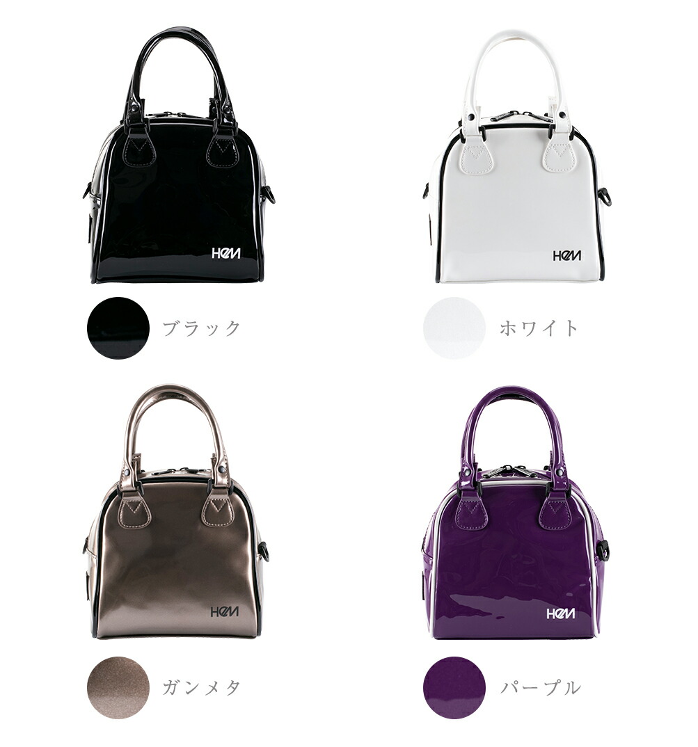 HeM（ヘム） ショルダーバッグ ボストンバッグ 2way エナメル