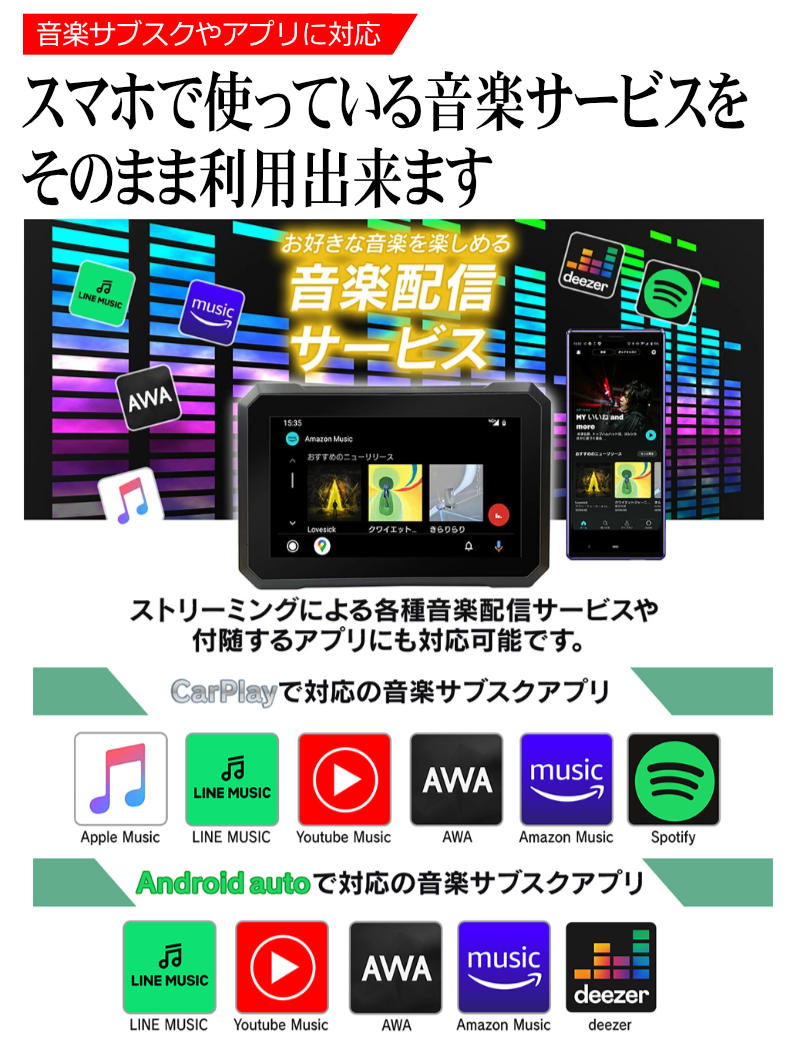 声で使える バイクナビ ディスプレイオーディオ ナビゲーション 7インチ 大画面 ナビ CarPlay AndroidAuto iPhone  Android Googleマップ Y!カーナビ : kyda-007b : KYPLAZA Yahoo!ショッピング店 - 通販 -  Yahoo!ショッピング