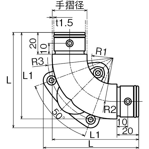 最新作在庫 浅野金属工業 V400 コーナーブラケット 1 型 (鏡面) φ34