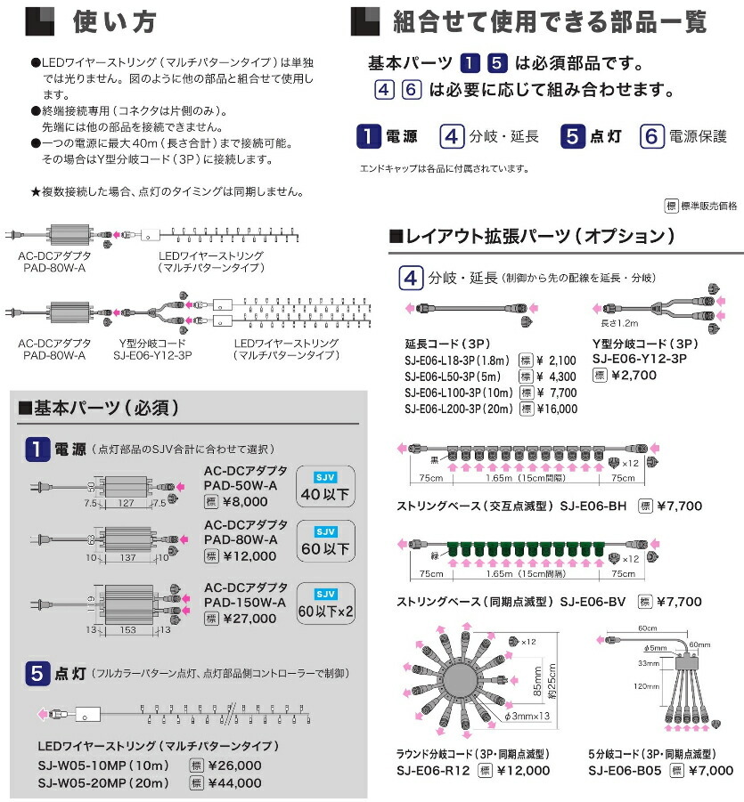 デンサン DENSAN LEDワイヤーストリング(マルチパターンタイプ