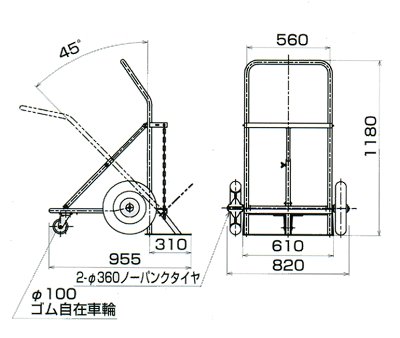 (送料別途)(直送品)ハマコ　HAMACO　ボンベ台車　3輪車　酸素・アセチレンボンベ用　BC-03