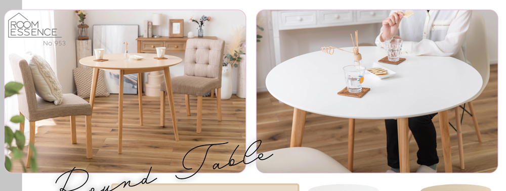 東谷 直送品 AZUMAYA ラウンドテーブル W90×D90×H72 ホワイト 北欧風