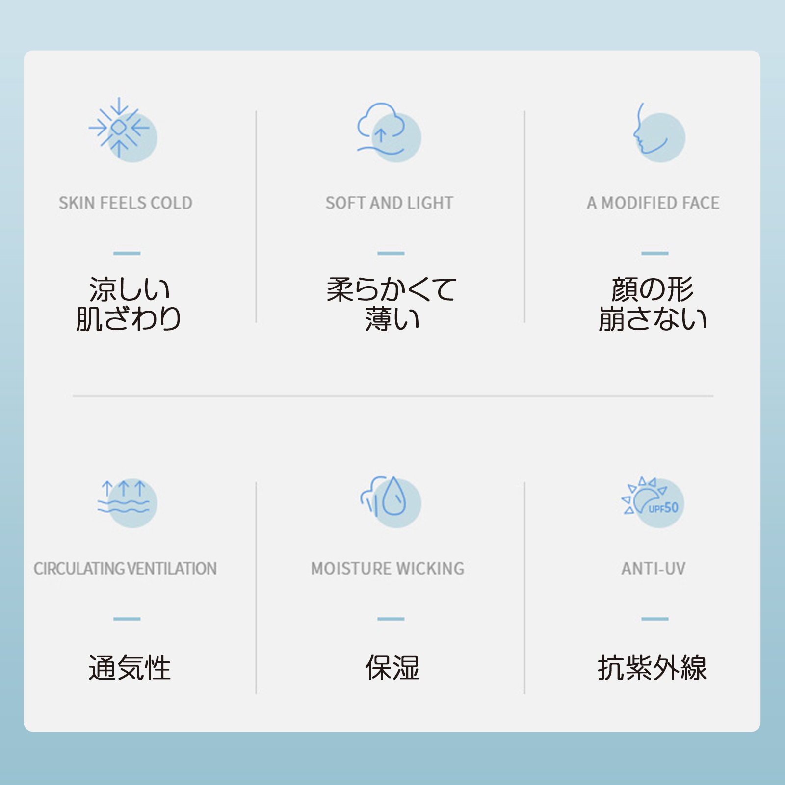 超薄型、通気性、UV 耐性、UV 耐性のあるゴルフ製品、一体化したカバー、マスクとゴルフ製品