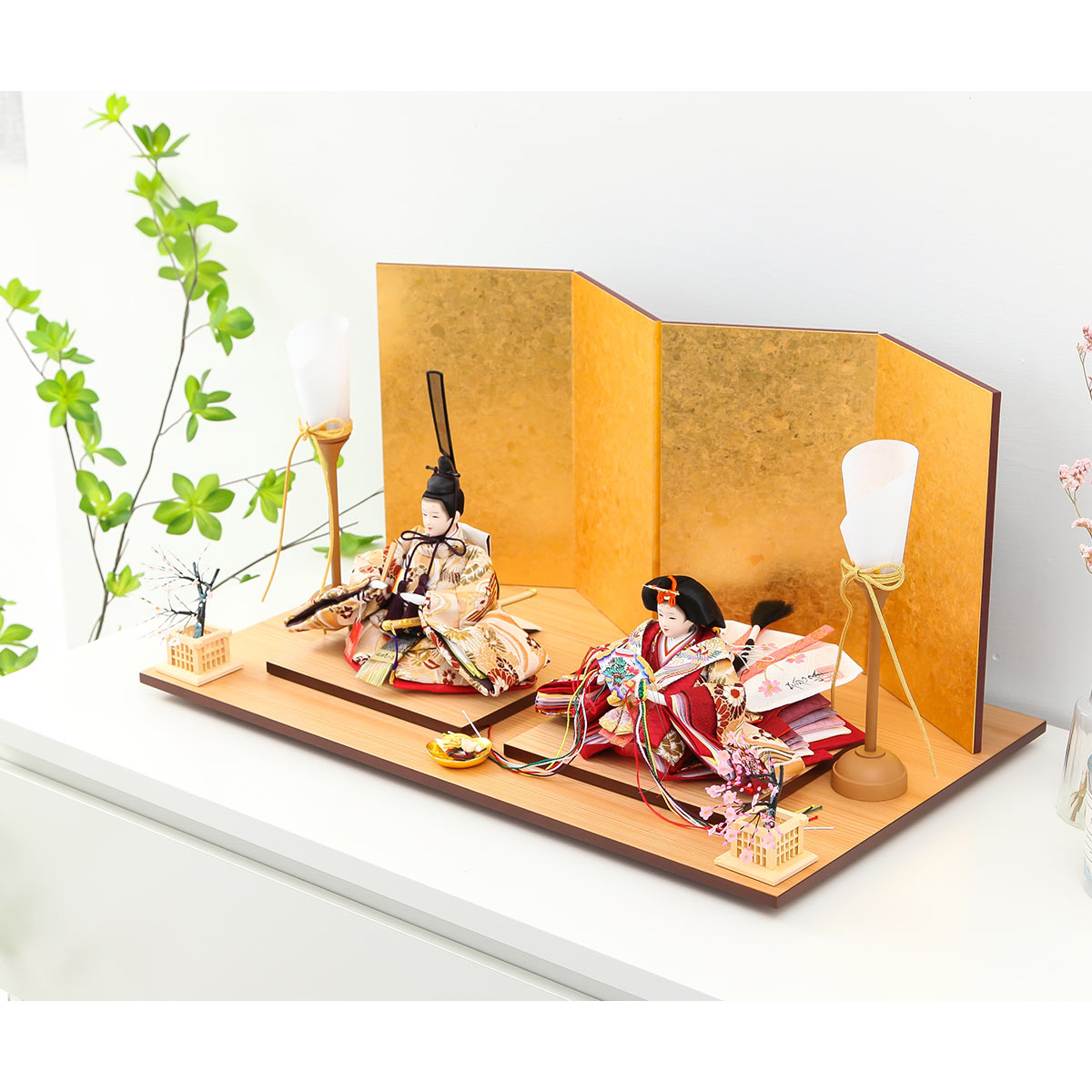オフシーズン割引☆10％OFF！】雛人形 コンパクト 親王飾り 二人 芥子