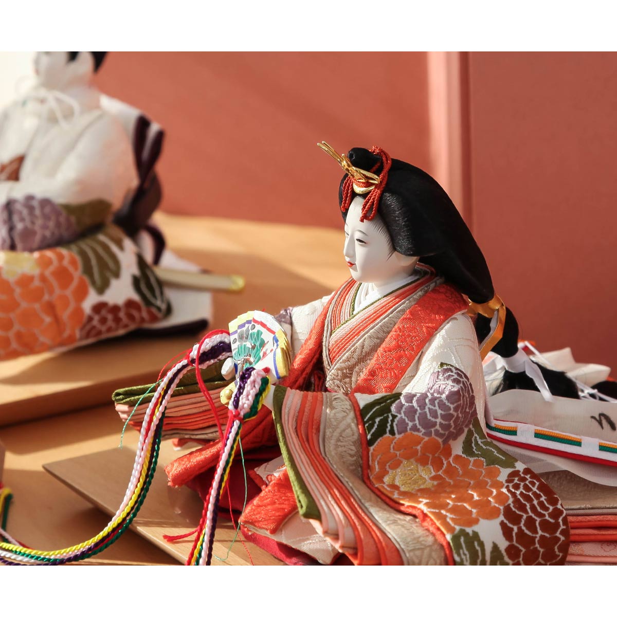 2/4〜2/10限定☆ポイント2倍】清水久遊作 雛人形 ひいな 芥子 帯地 菊