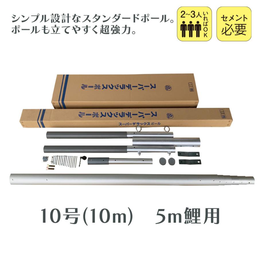 徳永鯉 【ポイント10倍】5m大型鯉のぼり用 スーパーDXポール 10号