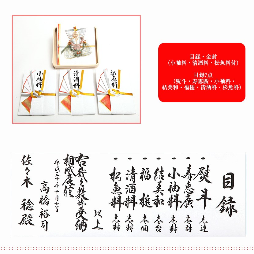 コンパクト結納】錦 七点セット 結納飾り 婚礼 結納品 結納セット 結納