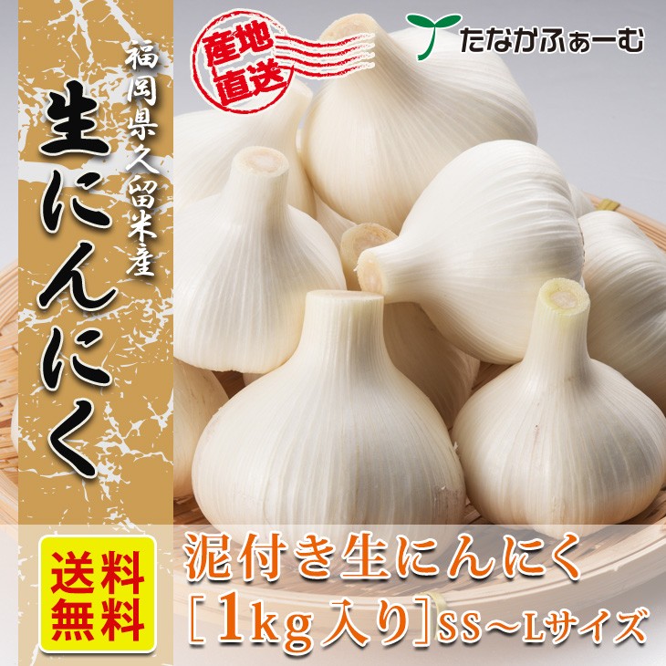 5月下旬順次発送】生にんにく 1kg（SS〜Lサイズ） 国産 にんにく 福岡 : tkf10000152 : 九州お取り寄せ本舗 - 通販 -  Yahoo!ショッピング