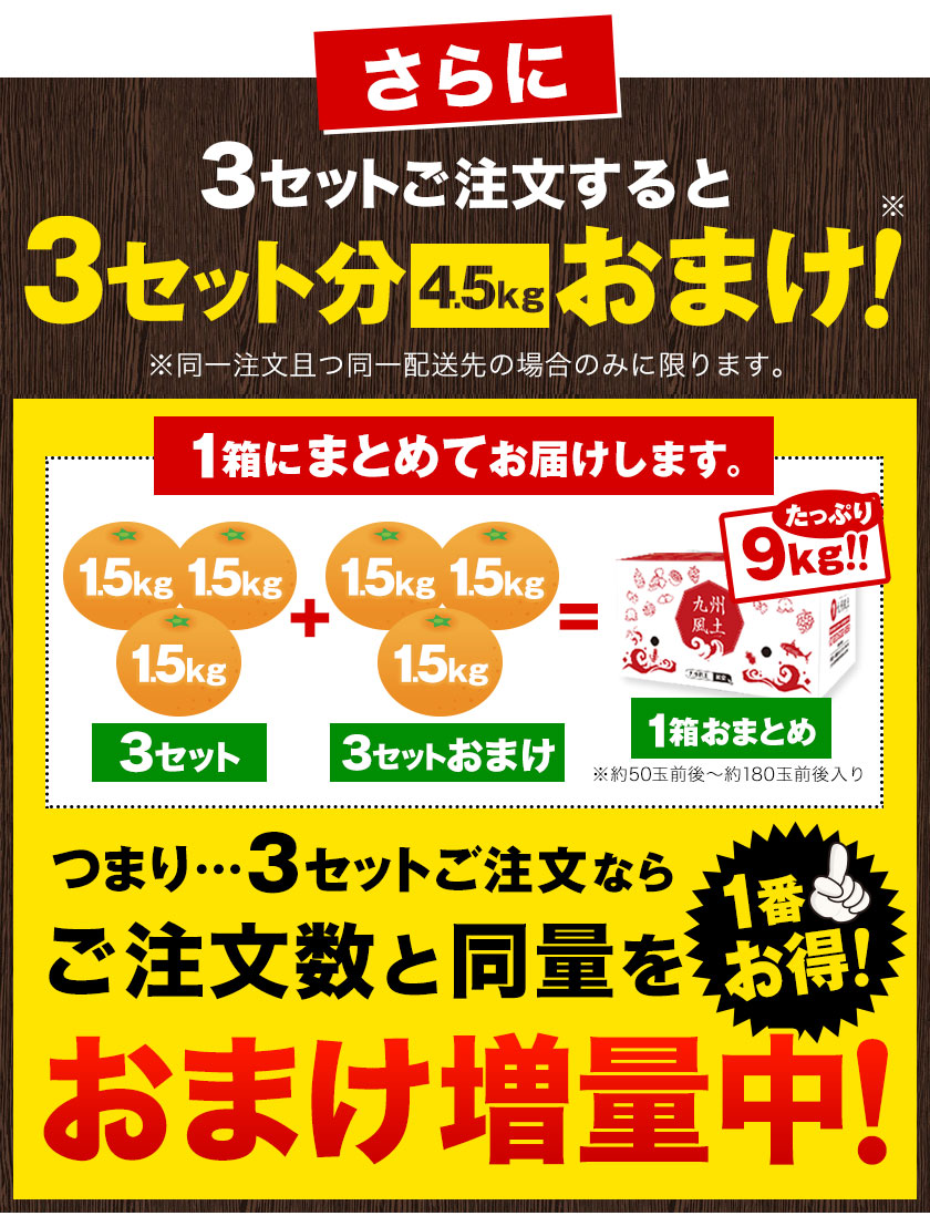 みかん 訳あり 送料無料 2セット購入で1セットおまけ 1セット1.5kg入