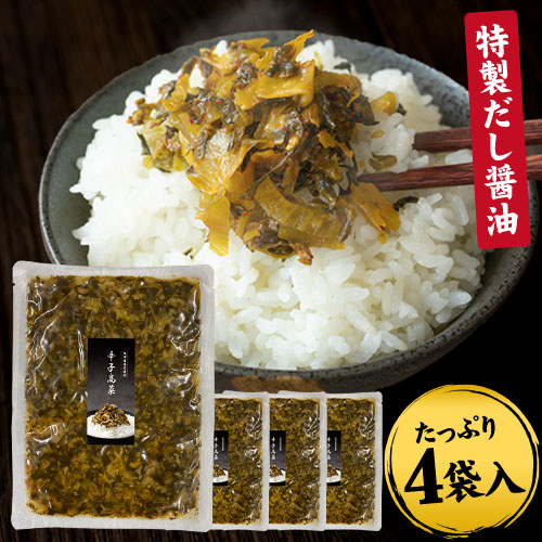 辛子高菜 600g 150g×4袋 送料無料 小分け ご飯 お供 漬け物 1-5営業以内発送予定(土日祝除) お中元 備蓄米 の お供