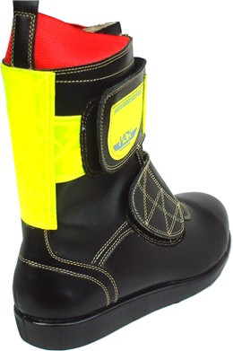 アスファルト舗装工事周辺作業用安全靴 HSKマジック反射付き（黄