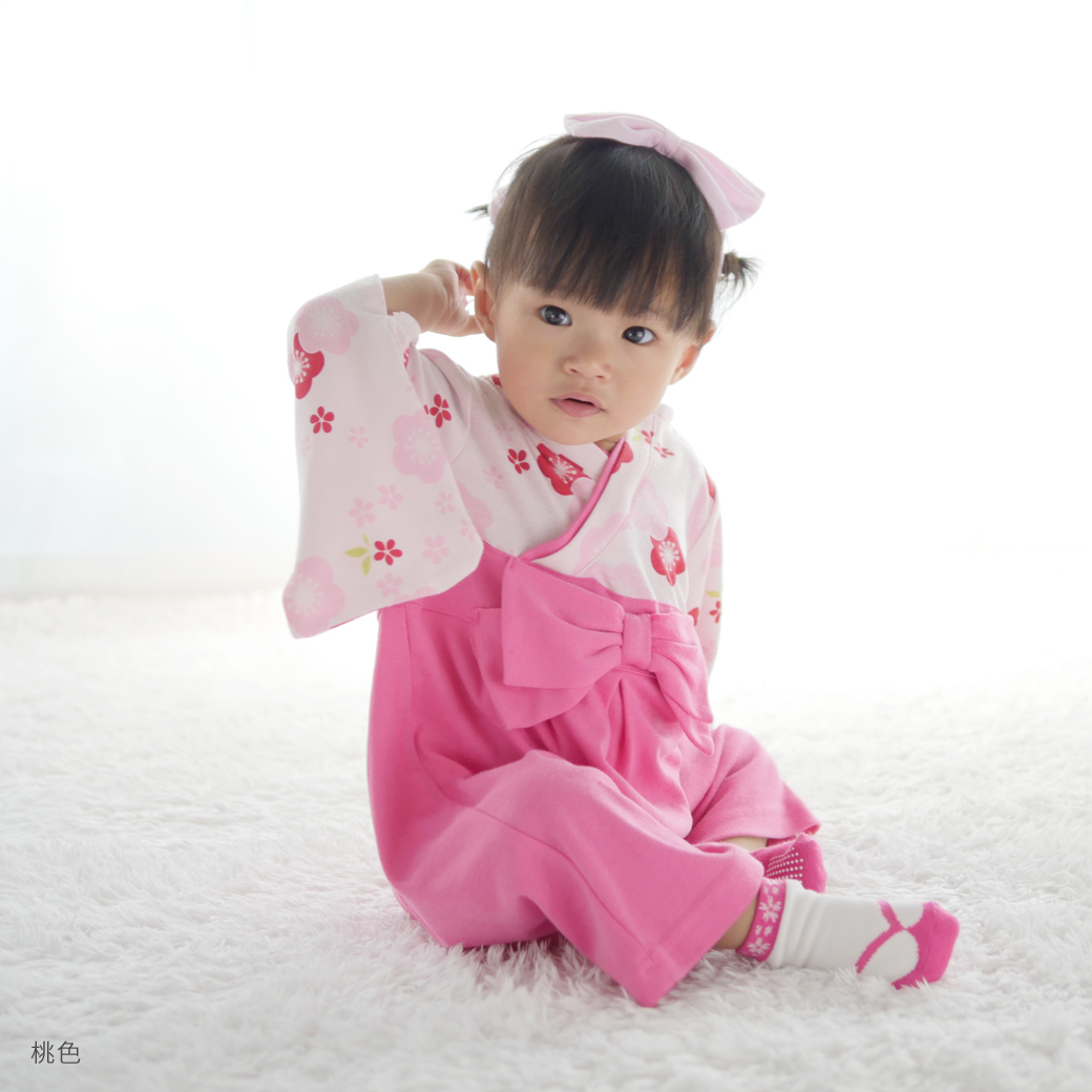 ベビー 子供服 女児 袴 ロンパース お宮参り 百日祝 初節句 七五三 お