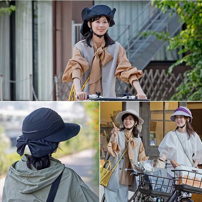 大人用 自転車ヘルメット シクレ チャコールグレー おしゃれ リボン 帽子 女性 OGK Kabuto KABUTO SiCURE シクレ TKサンハット 自転車