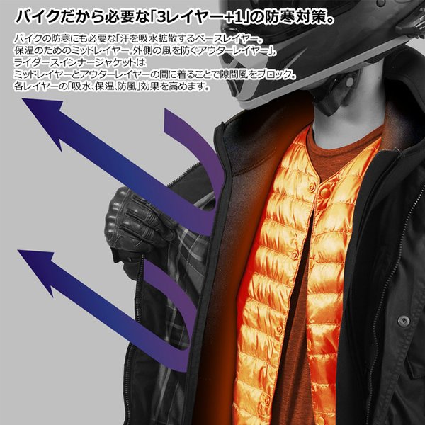 ドッペルギャンガー（DOPPELGANGER） DMA620L-BK RIDER'S INNER HOODY