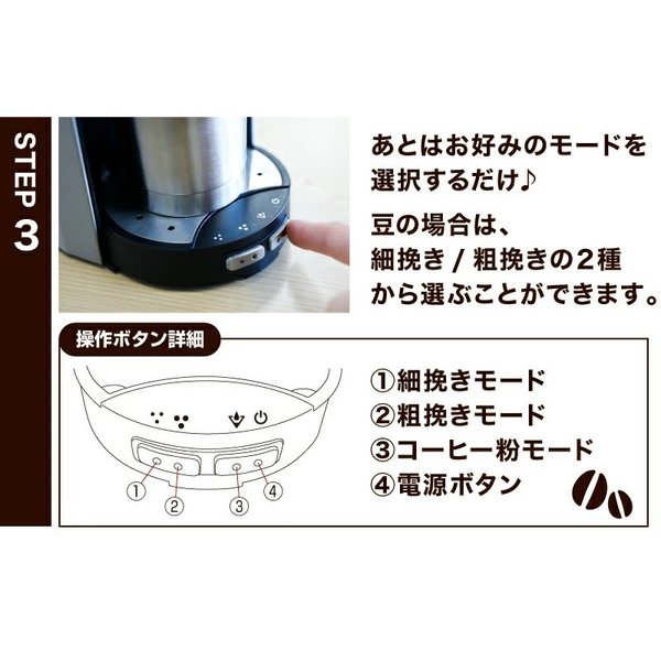 THANKO サンコー S-TCM21S 全自動 コーヒー メーカー ミル付き 2