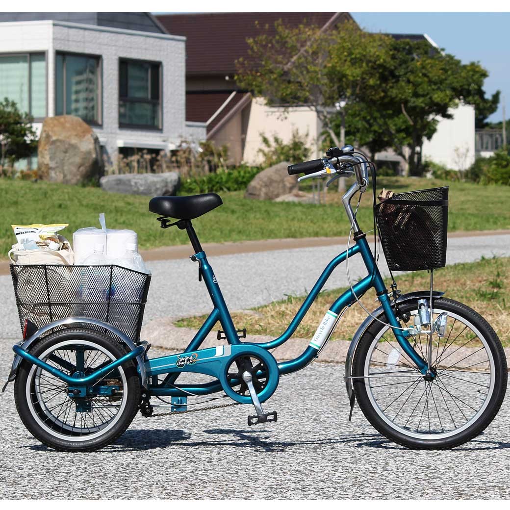 ミムゴ 三輪自転車 カギ ライト カゴ 付 20インチ 16インチ スイング