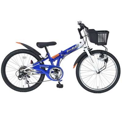 子供用 マウンテンバイク 折りたたみ自転車 22インチ 6段 変速 付き 自転車 本体 マイパラス MYPALLAS MJ-822F CROSSBLAZE MTB 折畳自転車 子供車 スポーツの画像