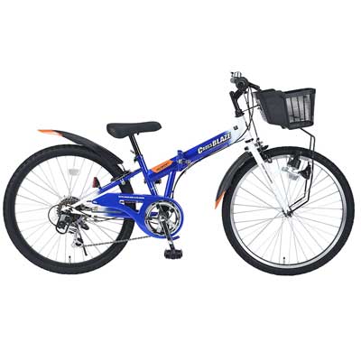子供用 マウンテンバイク 折りたたみ自転車 24インチ 6段 変速 付き 自転車 本体 マイパラス MYPALLAS MJ-824F CROSSBLAZE MTB 折畳自転車 子供車 スポーツの画像