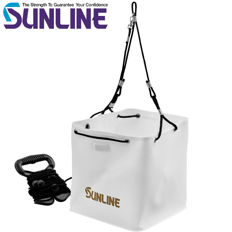 サンライン（SUNLINE） 巾着水汲みバケツ SB-519 ブラック ホワイト