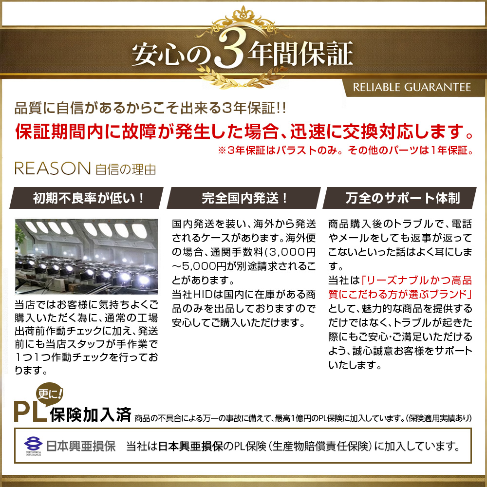 安心3年保証