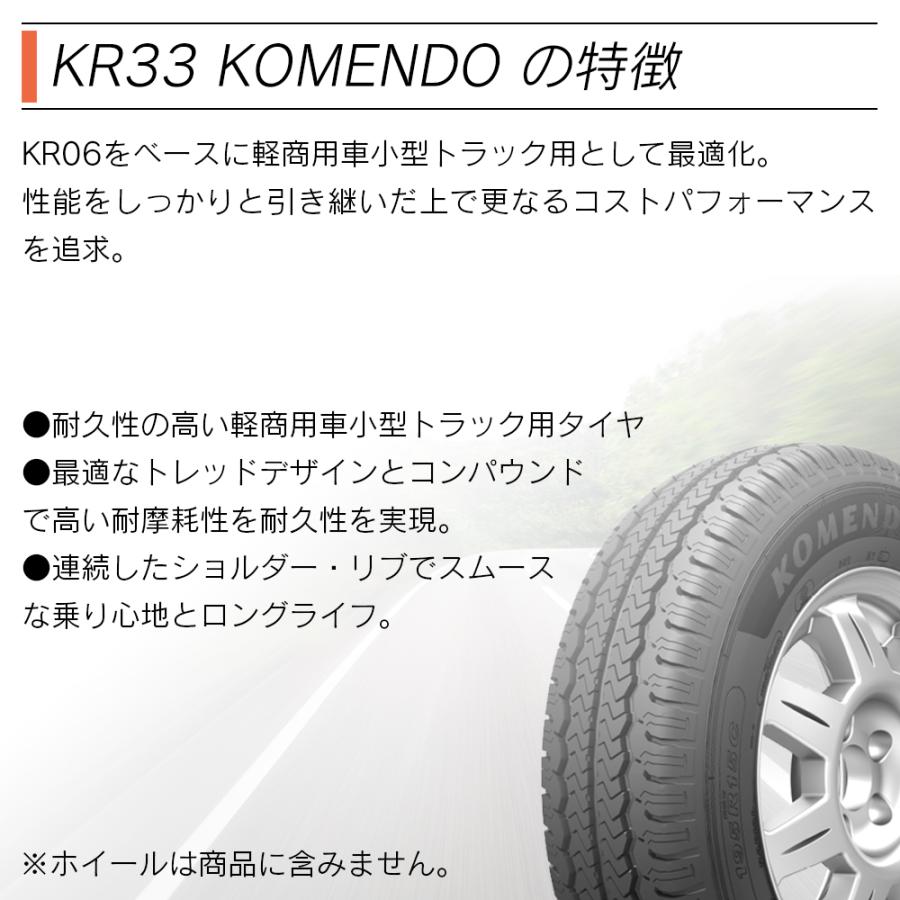 KENDA ケンダ KR33 KOMENDO 145R12LT 6P 80/78N サマータイヤ 夏 タイヤ 2本セット 法人様限定｜l-c｜02
