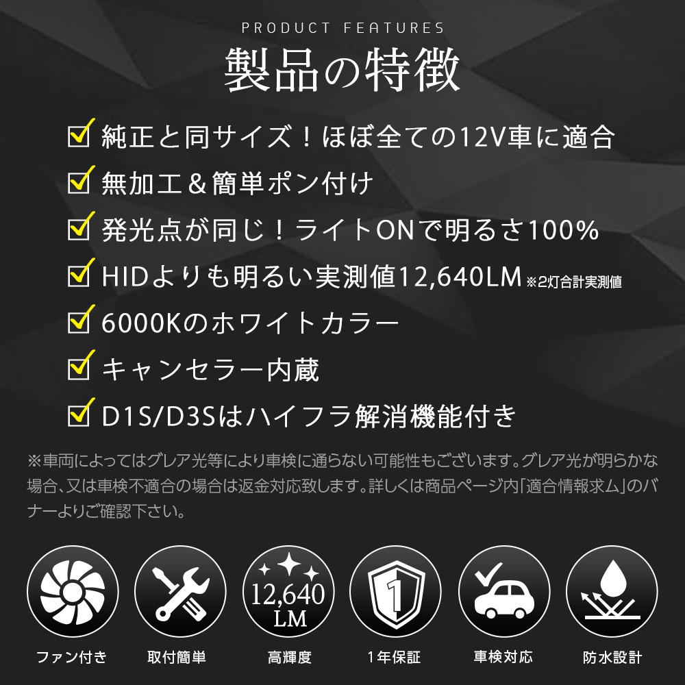 20%OFFcp配布 信玄 兜 純正HID LED化 D1S D2S D2R D3S D4S D4R ポン付け 車検対応 LEDヘッドライト 最大12640lm 1年保証 交換 バルブ 12V KABUTO 純正交換用 関連画像1